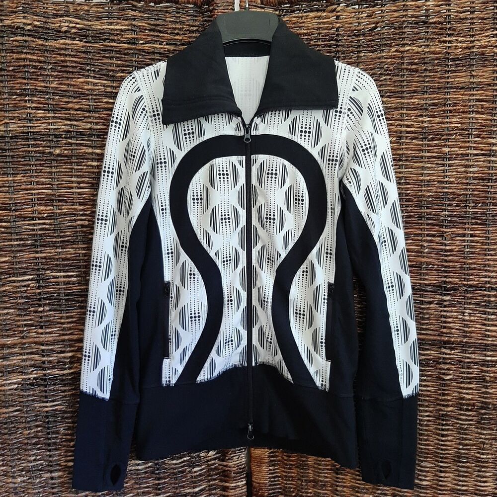lululemon athletica Black and White Zip-Up Jacket